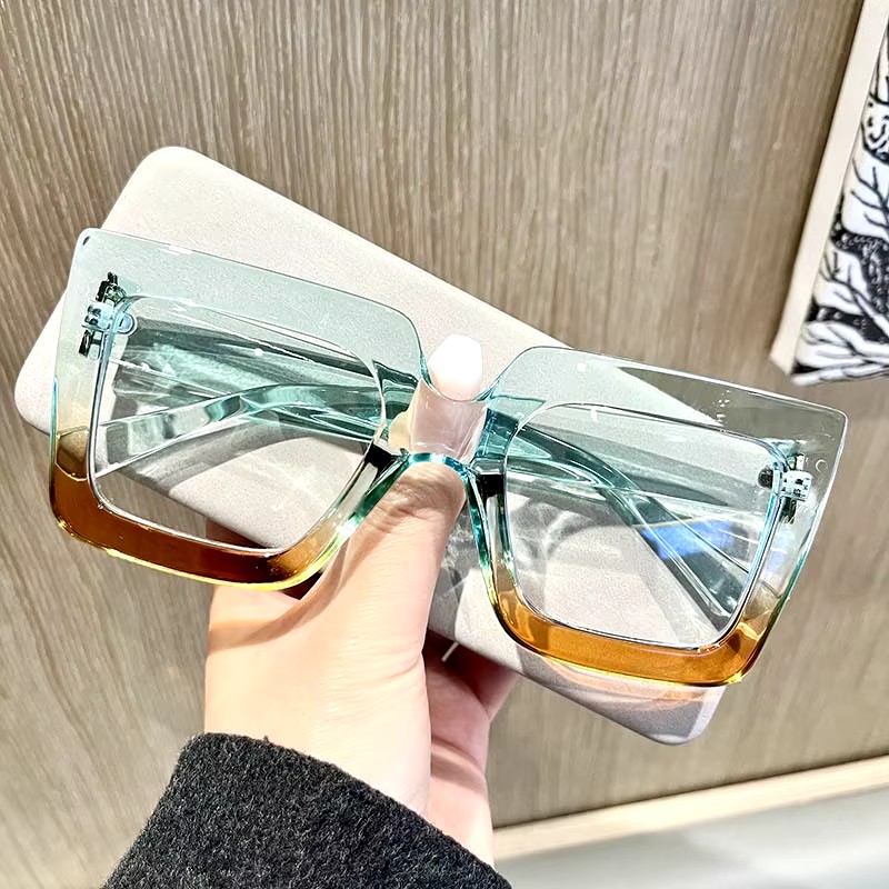 Large-framed Glasses, European And American Trends, Fashionable, Square, Simple, Dazzling Frame Mirrors