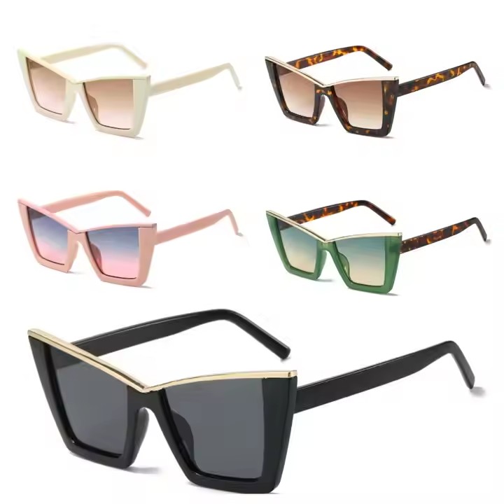 Luxury Cat Eye Oversized Sunglasses Uv400 Trend Triangle Frame Shades For Women