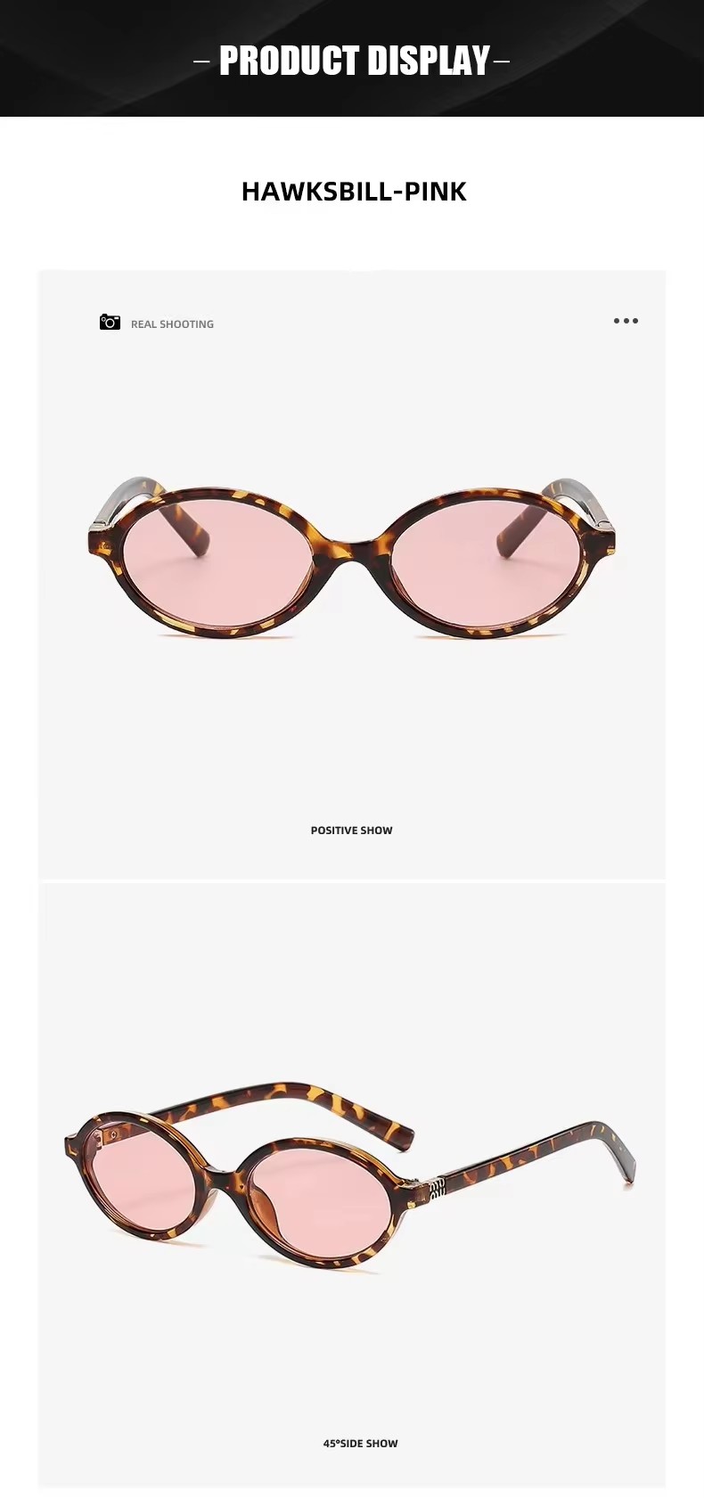 Myopia Elliptical Retro Sunglasses With Leopard Print Small Korean Style Frame Transparent Flat Lenses In Gray Brown Blue