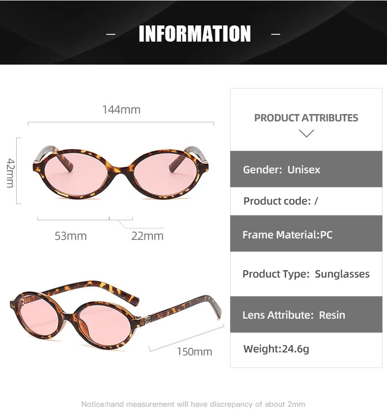 Myopia Elliptical Retro Sunglasses With Leopard Print Small Korean Style Frame Transparent Flat Lenses In Gray Brown Blue