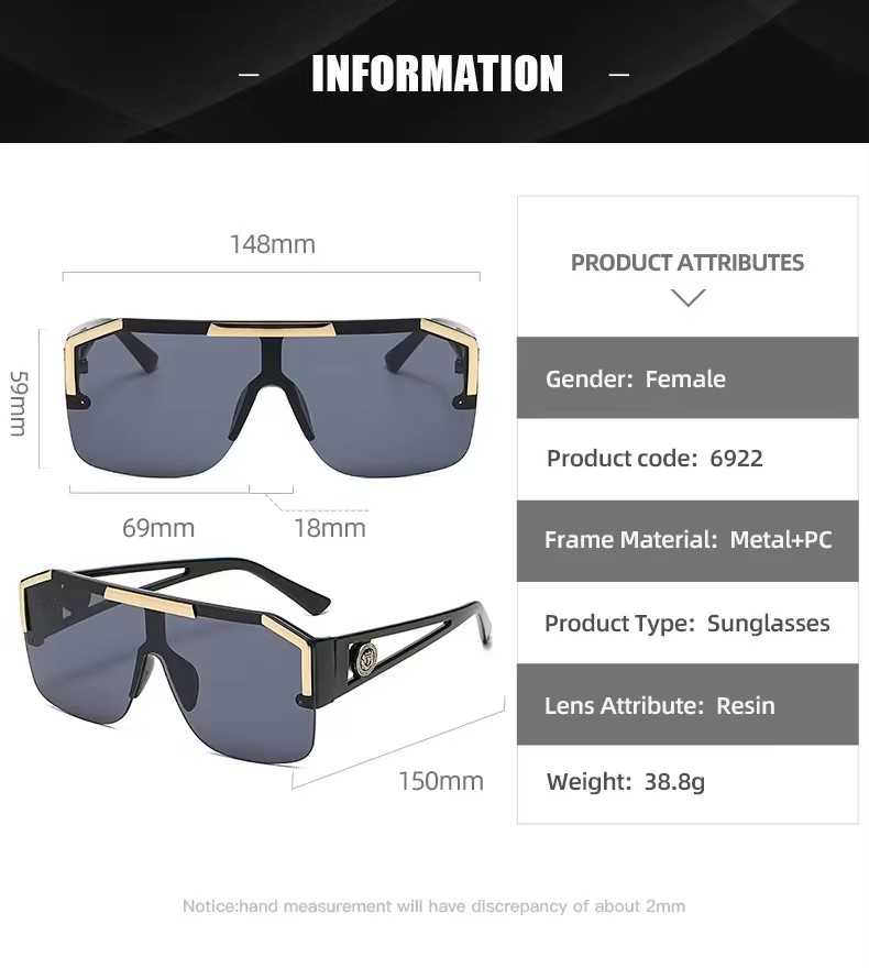 New All-in-one Lens Lion King One-piece Sunglasses Sports Glasses Hollow Sunglasses