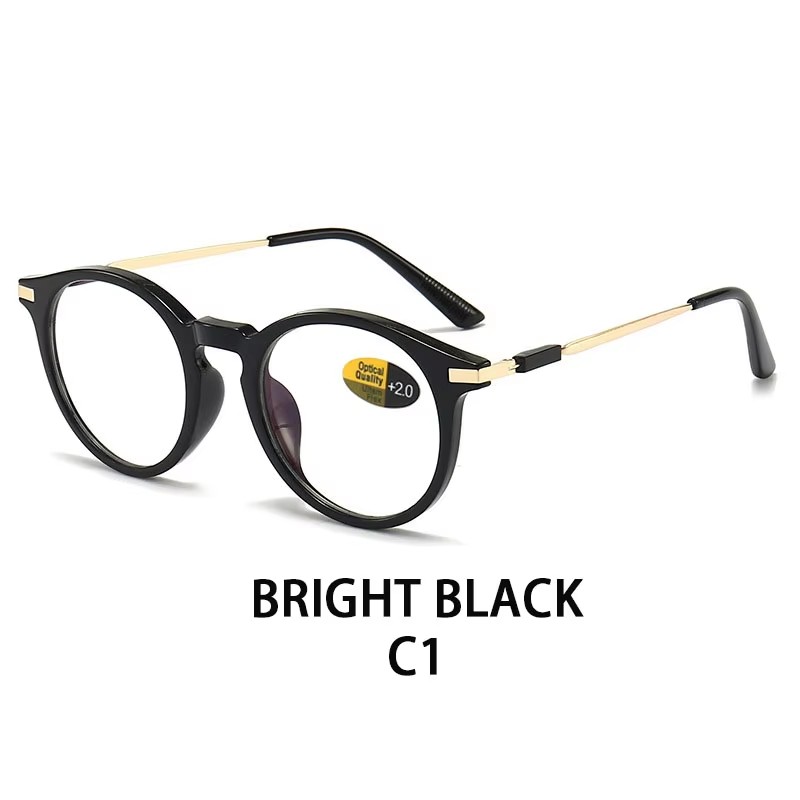 New Anti-blue Reading Glasses For Men And Women Retro Round Frame For The Elderly Anti-fatigue Ultra-light Reading Glasses Frame