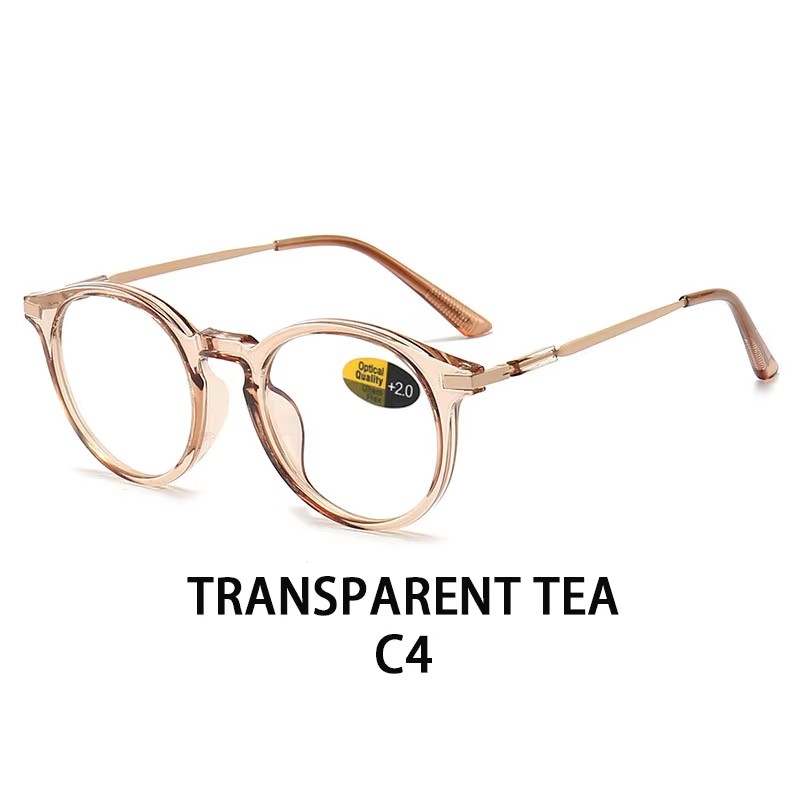 New Anti-blue Reading Glasses For Men And Women Retro Round Frame For The Elderly Anti-fatigue Ultra-light Reading Glasses Frame