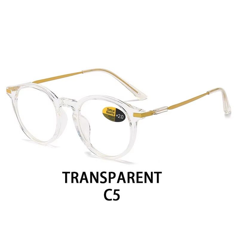 New Anti-blue Reading Glasses For Men And Women Retro Round Frame For The Elderly Anti-fatigue Ultra-light Reading Glasses Frame