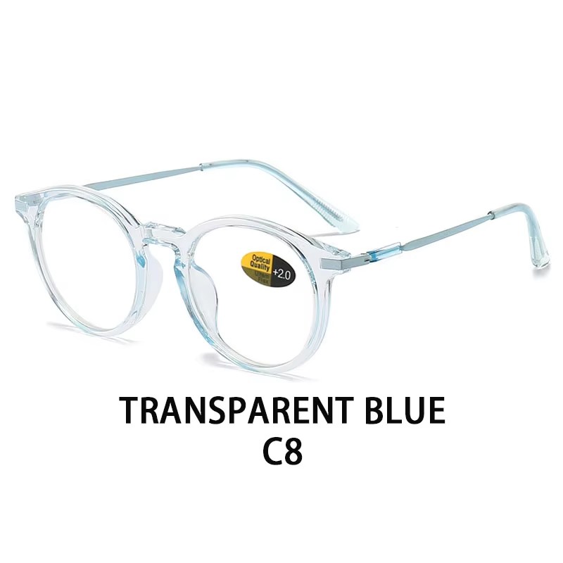 New Anti-blue Reading Glasses For Men And Women Retro Round Frame For The Elderly Anti-fatigue Ultra-light Reading Glasses Frame