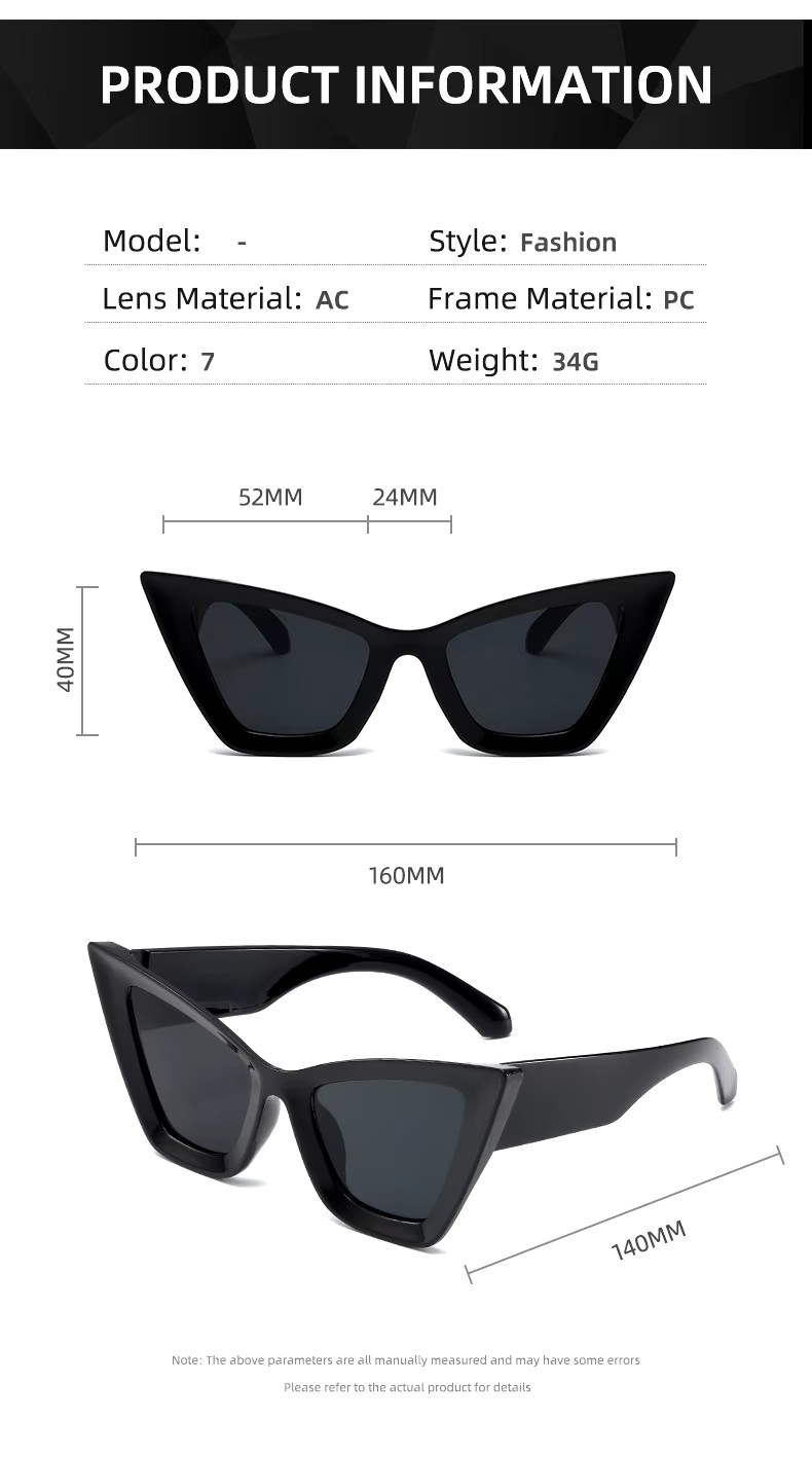 New Cat-eye Sunglasses, European And American Sweet Cool Style Sunglasses, Niche Punk Decorative Sunglasses