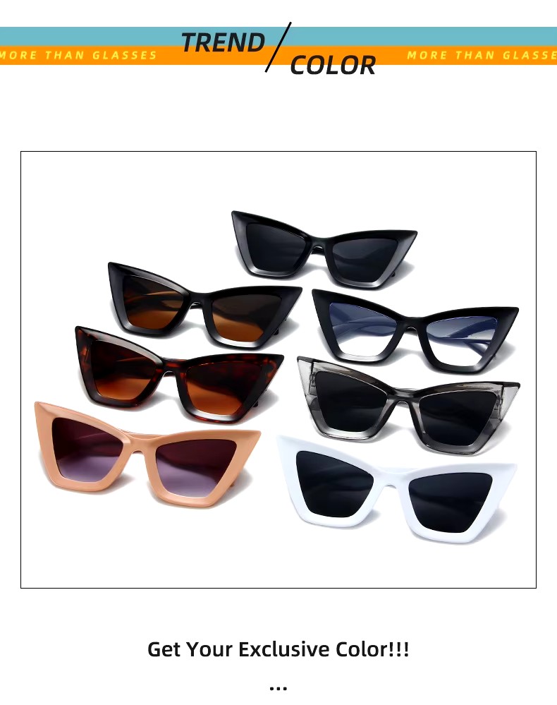 New Cat-eye Sunglasses, European And American Sweet Cool Style Sunglasses, Niche Punk Decorative Sunglasses