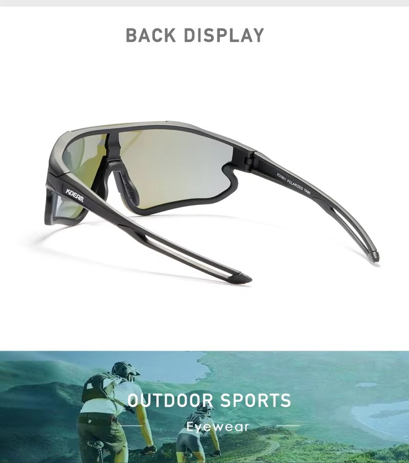 New Dazzling Polarized Sunglasses Outdoor Riding Glasses Tr90 One-piece Sports Sunglasses