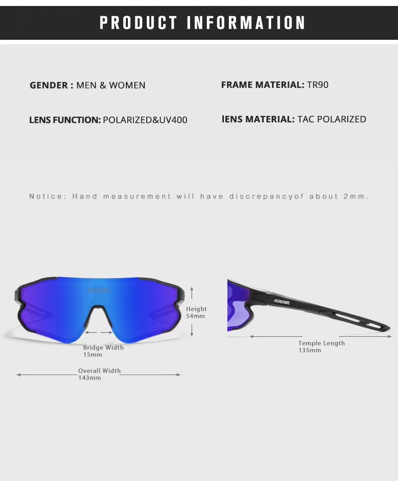 New Dazzling Polarized Sunglasses Outdoor Riding Glasses Tr90 One-piece Sports Sunglasses