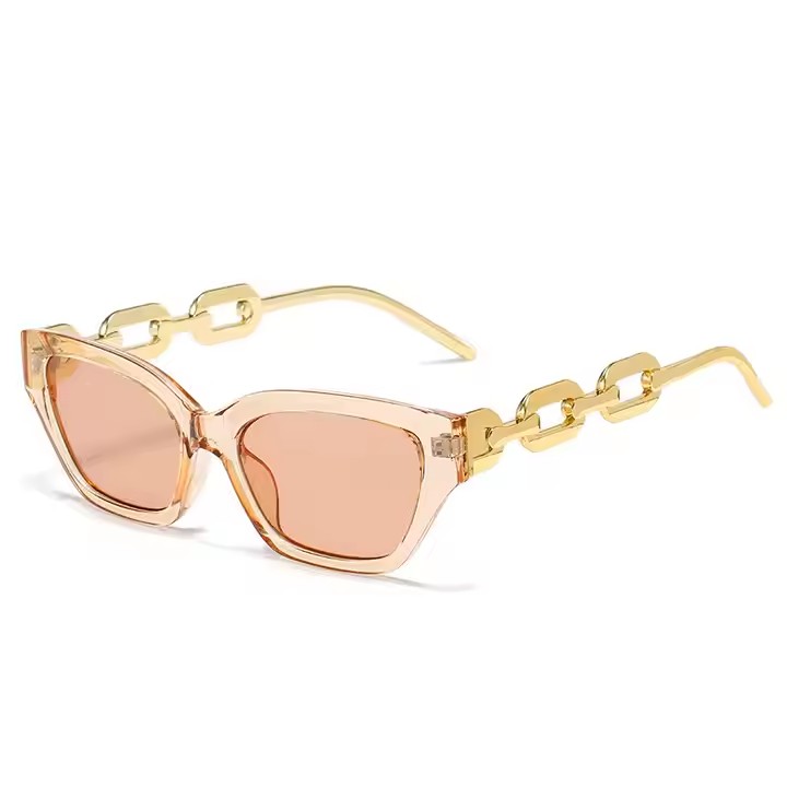 New Glasses Frame Men Women Sunglasses Personalized Small Frame Chain Sunglasses