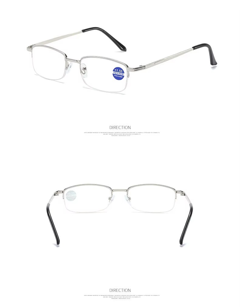 New Half Frame Anti Blue Light Presbyopia Glasses For Man And Women Metal Reading Glasses