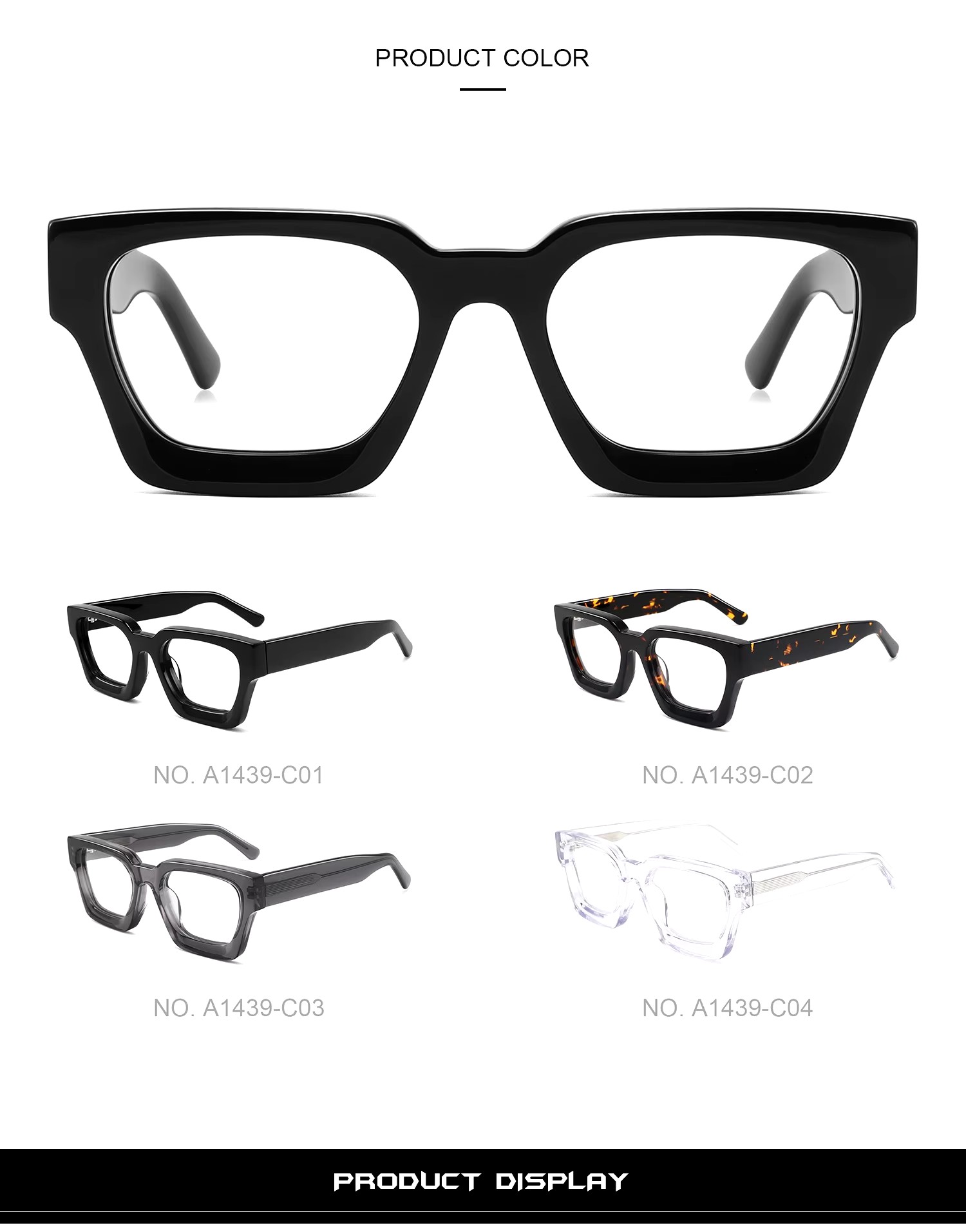 New High-end Square Plate Glasses Hot-selling Retro Myopia Glasses Frame