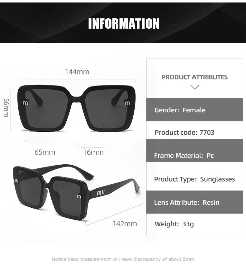 New Internet Red Street Shot Sunglasses Female Korean Version Inlaid With Flash Powder Square Anti-ultraviolet Glasses