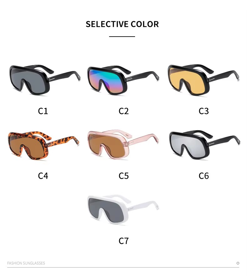 New One-lens Punk Street Shot Sunglasses Personality Rivets