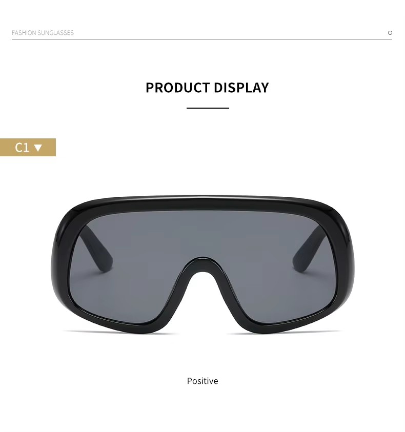 New One-lens Punk Street Shot Sunglasses Personality Rivets