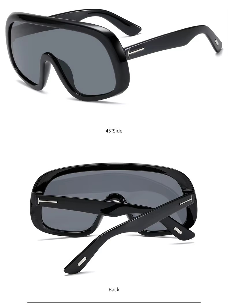 New One-lens Punk Street Shot Sunglasses Personality Rivets