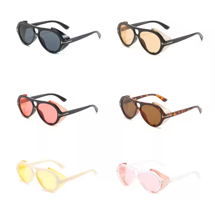 New Punk Sunglasses Trend Internet Celebrity Brand The Same Steam Glasses Personality Oval Sunglasses