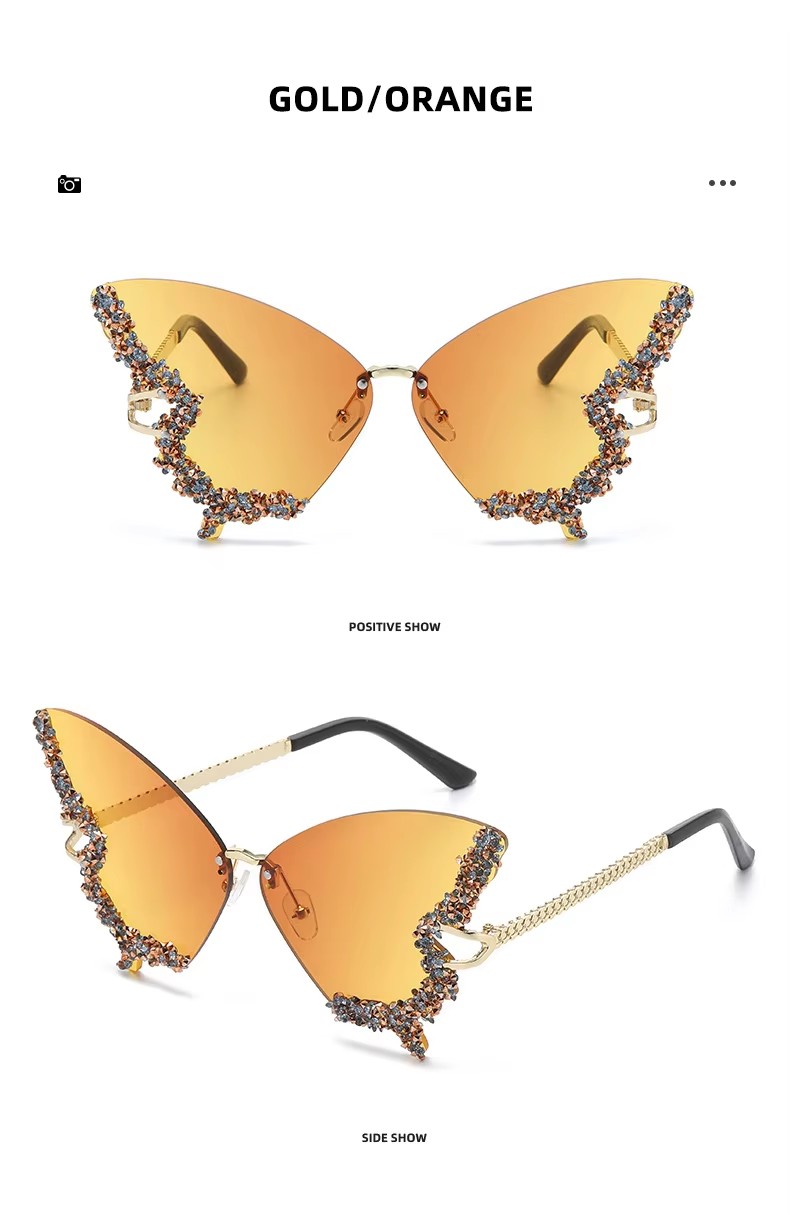 New Rimless Sunglasses For Women Butterfly