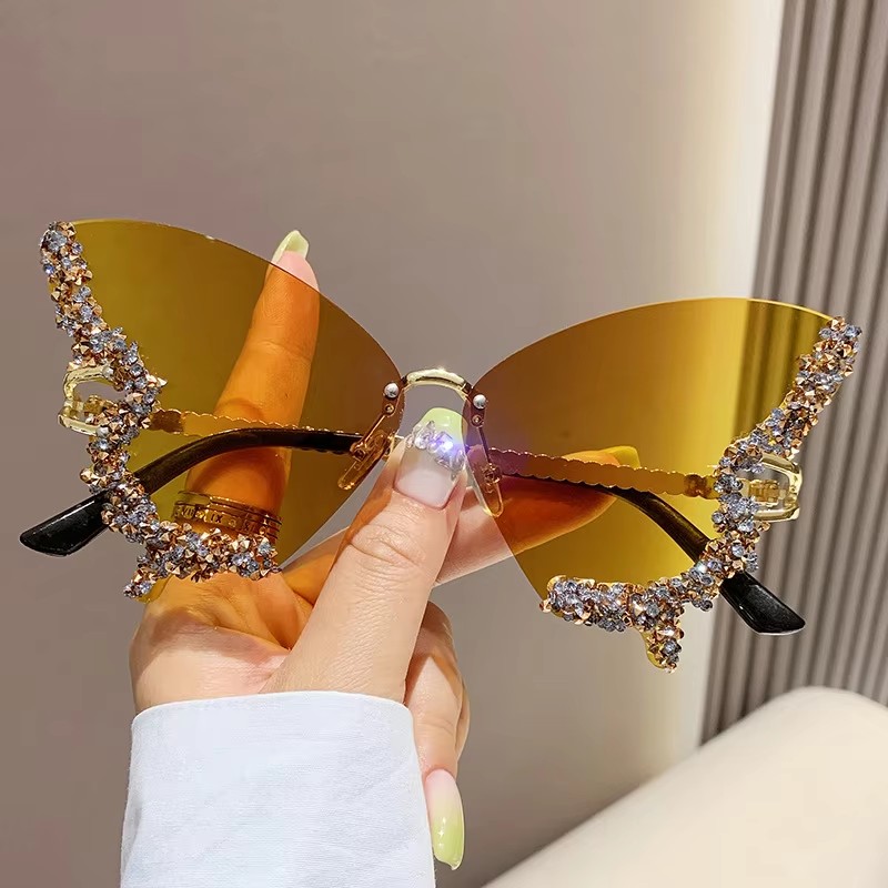 New Rimless Sunglasses For Women Butterfly