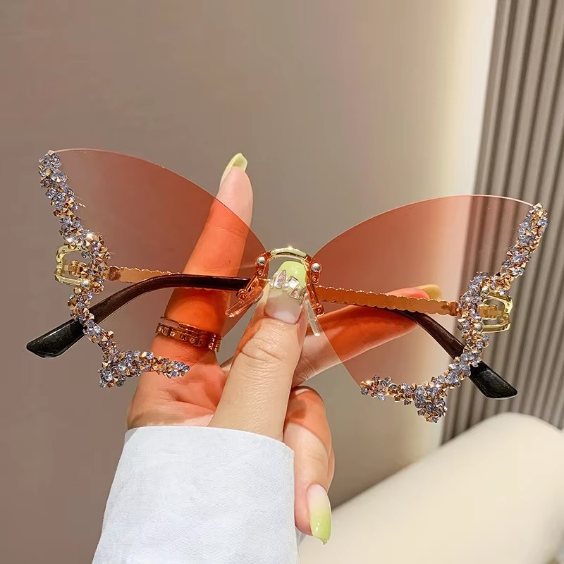 New Rimless Sunglasses For Women Butterfly