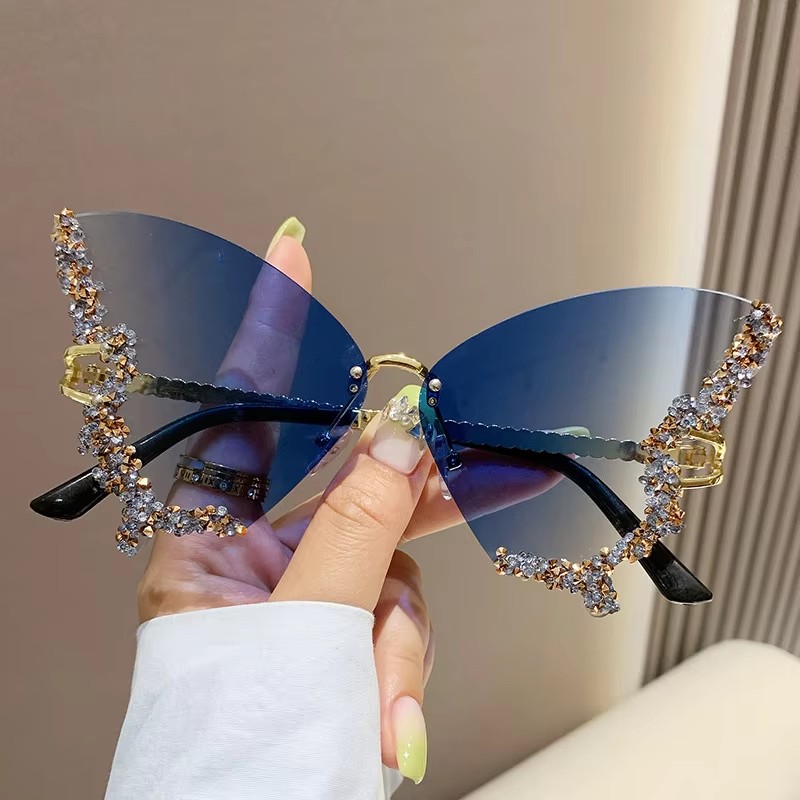 New Rimless Sunglasses For Women Butterfly