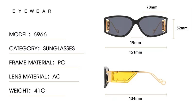 New Square Sunglasses Women Wide Glasses Legs Men Travel Shades Male Female Uv400 Retro Brand Designer