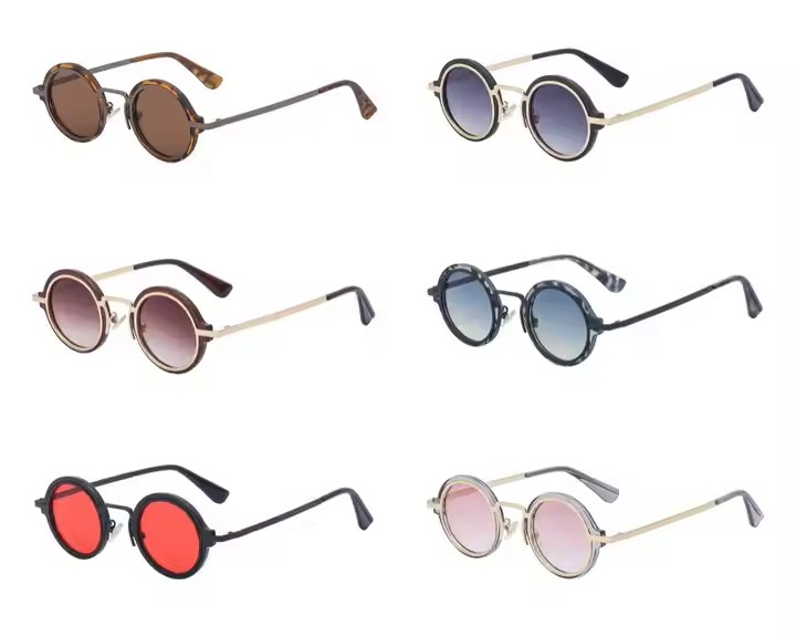 New Style Punk Vintage Sunglasses Metal Round Frame Uv 400 Protection Shades For Men And Women