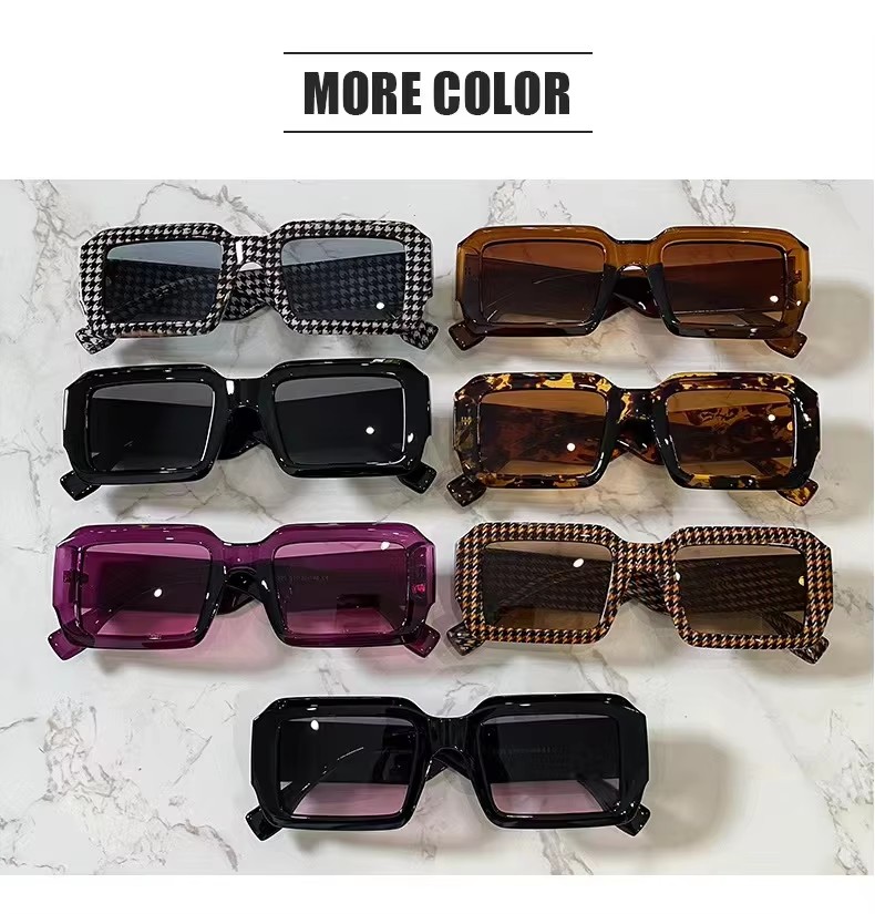 New Thousand Bird Lattice Small Frame Sunglasses Unisex Fashionable Eyewear Black White Orange Pink Lens Pc Cp Wholesale