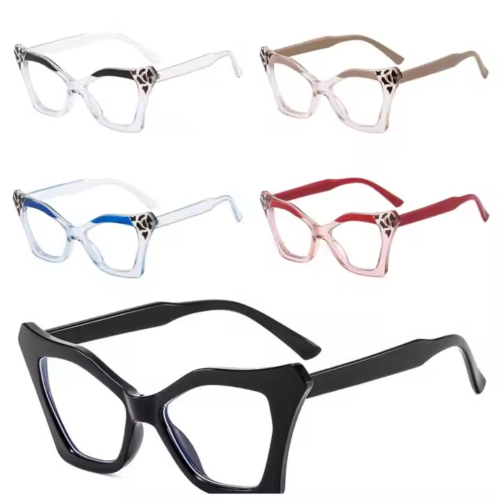 Oversized Frame European And American Style Black Frame Cat-eye Glasses Anti-blue Light, Flat Glasses With Myopia And Degree