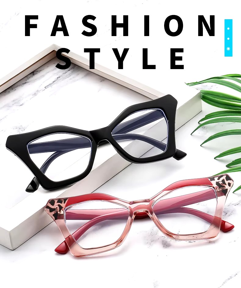 Oversized Frame European And American Style Black Frame Cat-eye Glasses Anti-blue Light, Flat Glasses With Myopia And Degree