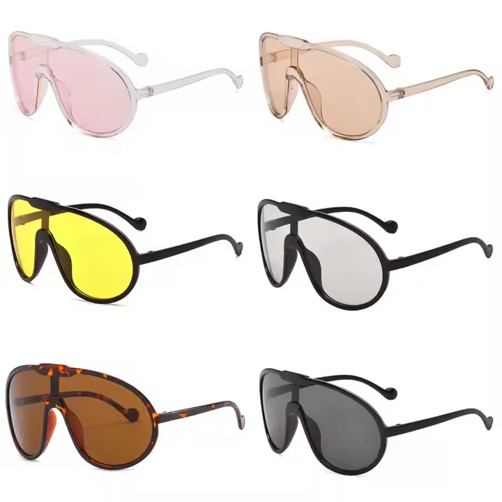 Oversized One Piece Shield Sunglasses For Women Vintage Unique Windproof Uv400 Sun Glasses Men Retro Gradient Eyewear