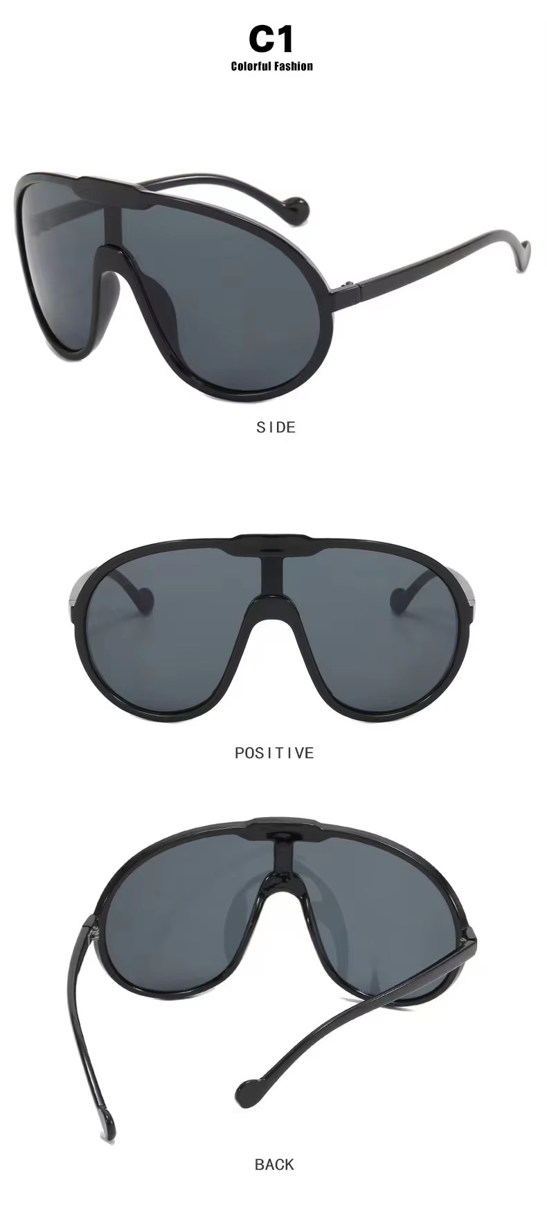 Oversized One Piece Shield Sunglasses For Women Vintage Unique Windproof Uv400 Sun Glasses Men Retro Gradient Eyewear