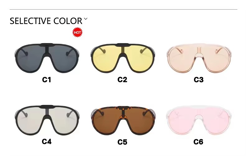 Oversized One Piece Shield Sunglasses For Women Vintage Unique Windproof Uv400 Sun Glasses Men Retro Gradient Eyewear