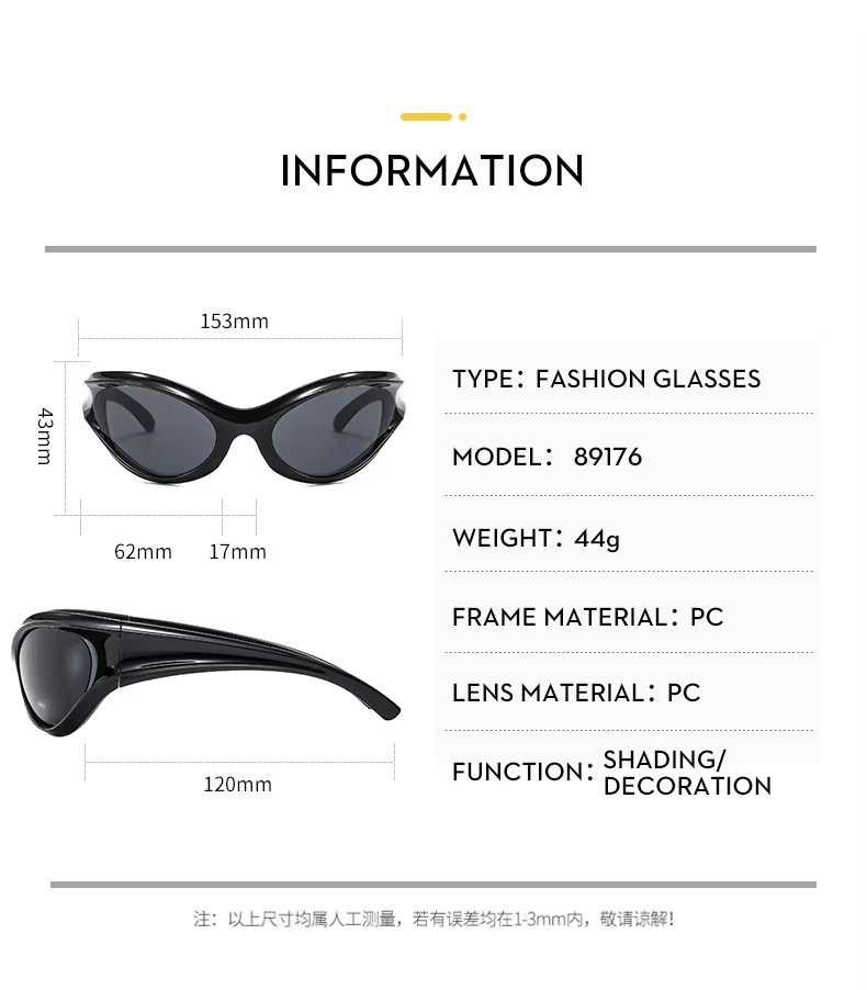 Personality Y2k Sports Style Sunglasses Premium Sunglasses Men's And Women's Fashion Sunglasses