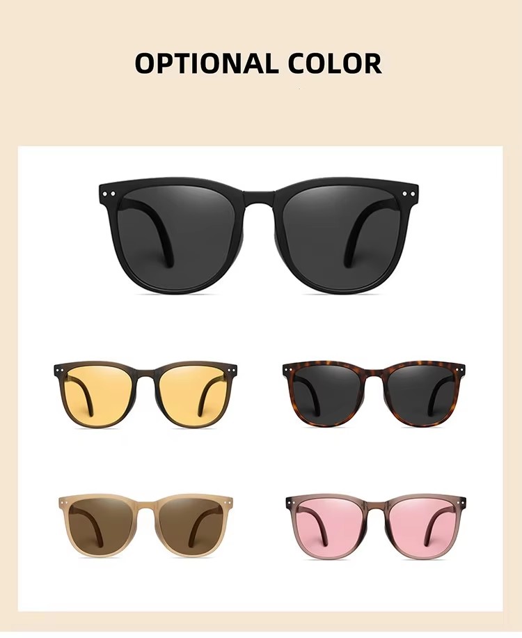 New Popular Polygon-shaped Folding Sunglasses Diverse Colors Including Blue Pink Green Brown Purple Coffee Acetate Pc Daily Use