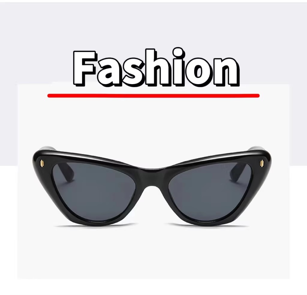 Retro Colored Framed Sunglasses For Women Hipster Personality Influencer Cat Eye Glasses