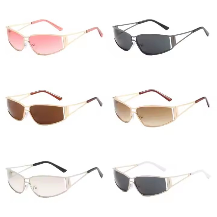 Retro Y2k Sunglasses For Outdoor Driving Uv400 Protection Men And Women Sun Shades With Blue Light Feature Acetate Pc Frame