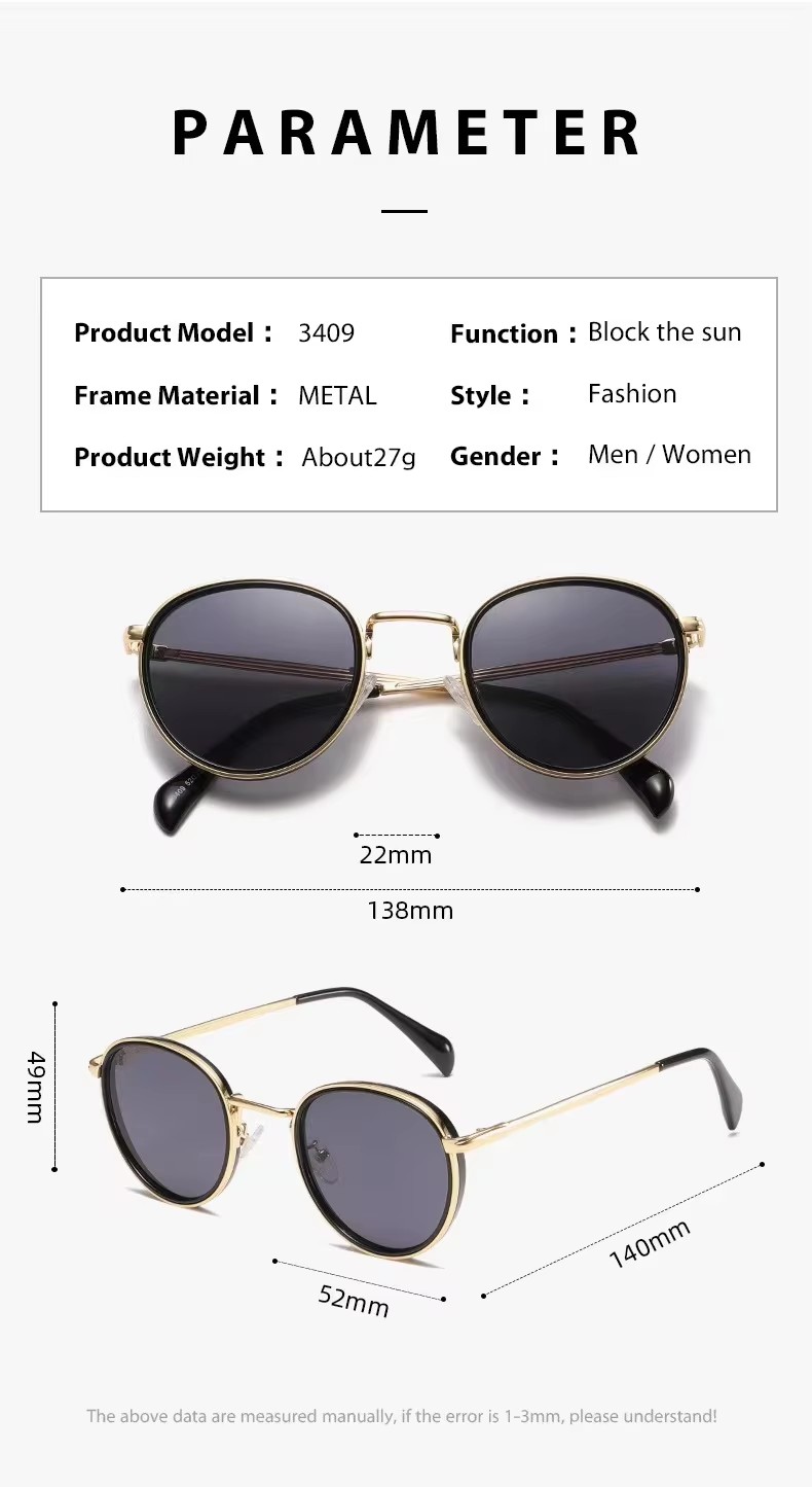 Round Frame Metal Sunglasses Uv Protection For Men And Women Amazon Retro Classic European And American Fashion Trend Advanced