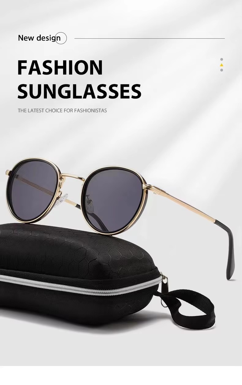 Round Frame Metal Sunglasses Uv Protection For Men And Women Amazon Retro Classic European And American Fashion Trend Advanced