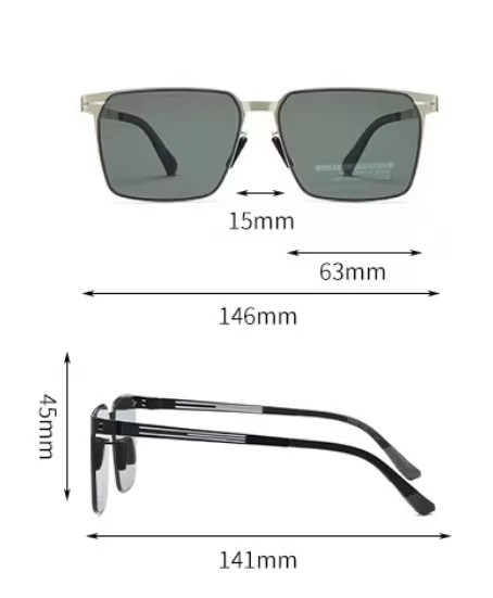 Unisex Nylon Sunglasses With Polarizer Men's Pilot Eyes Uv Protection Anti-blue Light Feature Slim Green Metal Frame For Driving