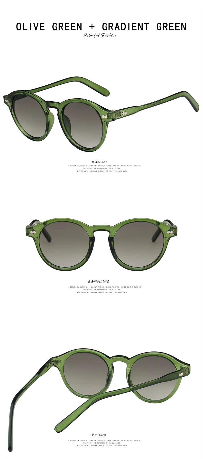 Vintage Promotion Sunglasses Women Retro Round Ocean Lens Sun Glasses 2023 Wholesale Fashionable Sunglasses