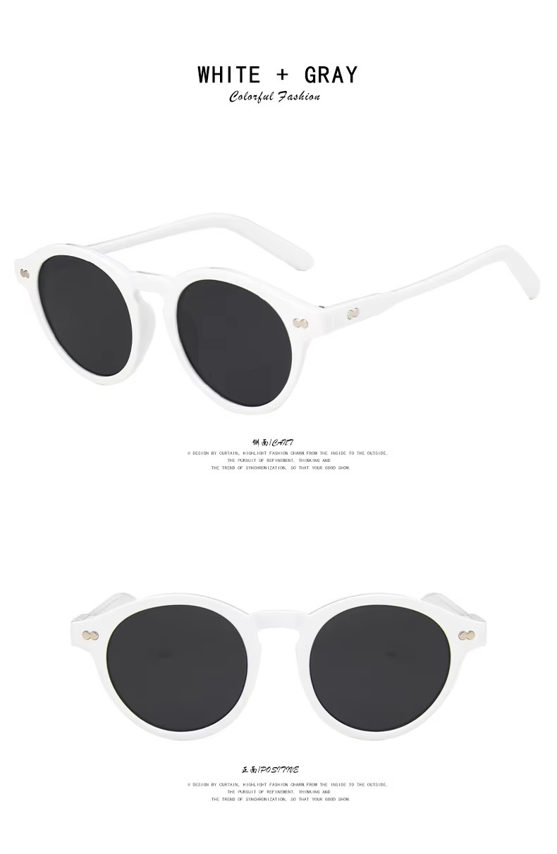 Vintage Promotion Sunglasses Women Retro Round Ocean Lens Sun Glasses 2023 Wholesale Fashionable Sunglasses