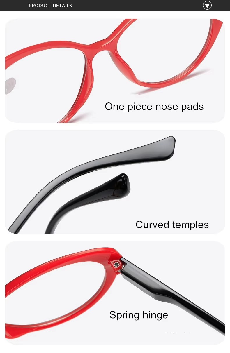 Wholesale Fashion Cat Eye Spring Hinge Pc Reading Glasses