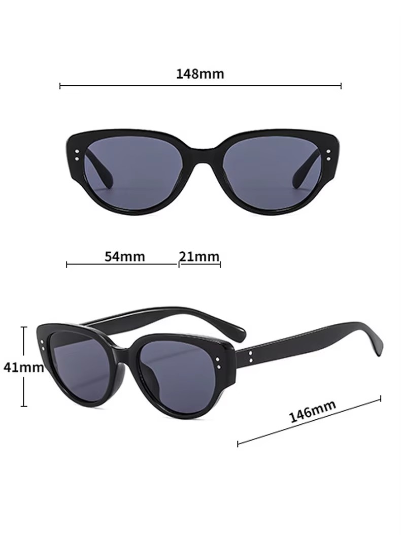 Y2k Retro Fashion Cat Eye Sunglasses For Women Uv400 Lenses With Pc Frame